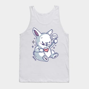 Bunny rabbit patching up the heart saying DIY Tank Top